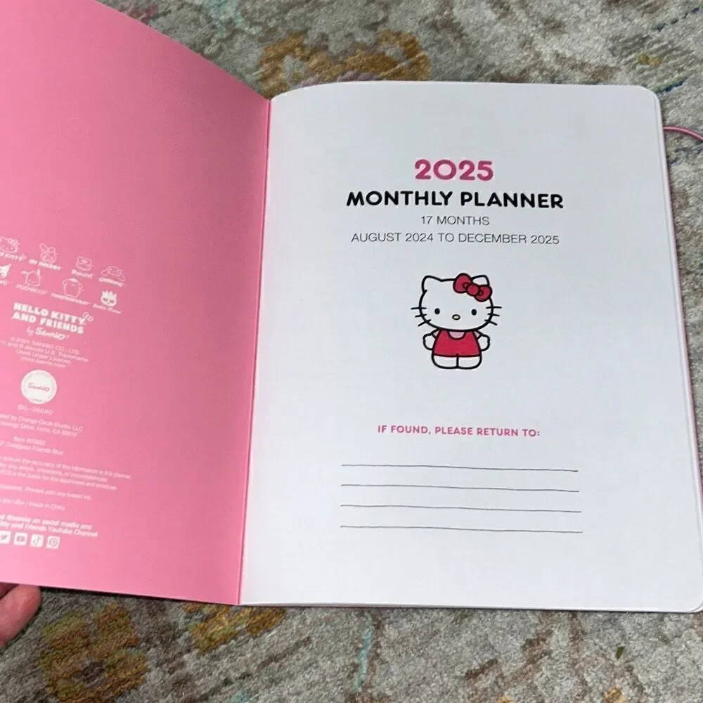 Hello kitty note book and 2025 monthly planner bundle.